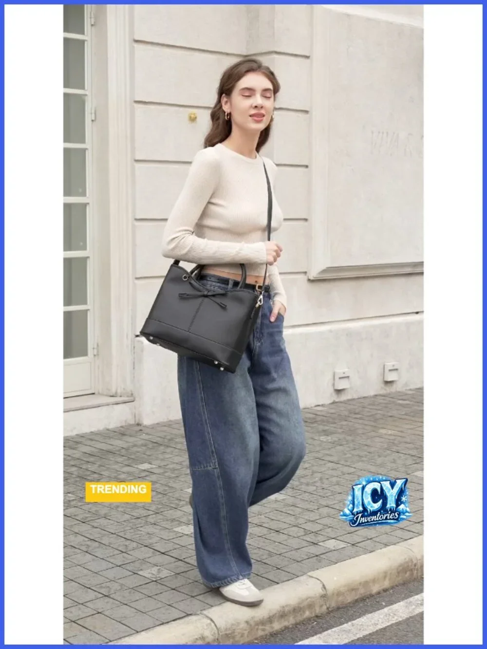 Vegan Leather Bow Tote Satchel Purse Women Shoulder Bag Work Travel
